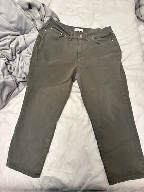 Encore by Idina Menzel Skinny Ankle Jeans khaki green Waist 14